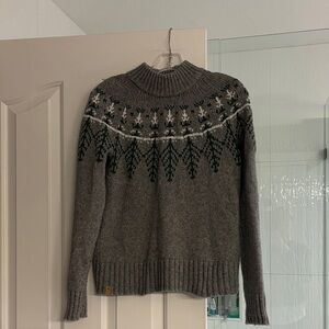 tentree Charcoal and Forest Green Turtleneck Sweater